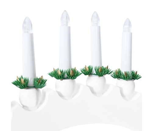 Ziemassvētku Sveču Arka Ar 10 Led Svecēm Balts 47 X 5 X 29 Cm Vidaxl