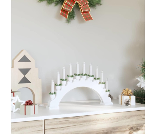 Ziemassvētku Sveču Arka Ar 10 Led Svecēm Balts 47 X 5 X 29 Cm Vidaxl