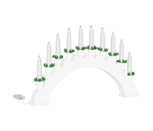 Ziemassvētku Sveču Arka Ar 10 Led Svecēm Balts 47 X 5 X 29 Cm Vidaxl