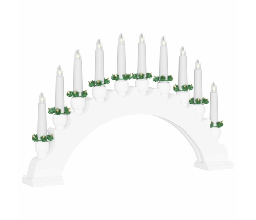 Ziemassvētku Sveču Arka Ar 10 Led Svecēm Balts 47 X 5 X 29 Cm Vidaxl