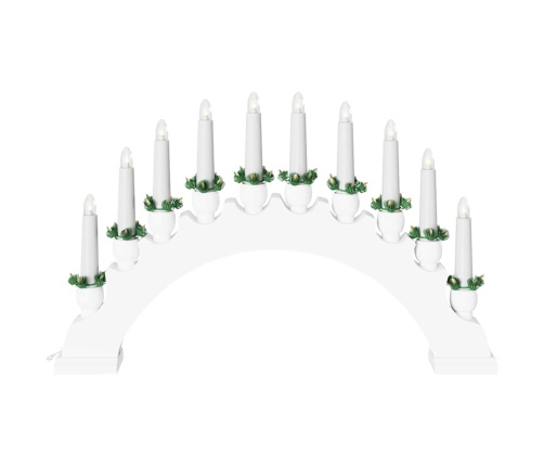 Ziemassvētku Sveču Arka Ar 10 Led Svecēm Balts 47 X 5 X 29 Cm Vidaxl