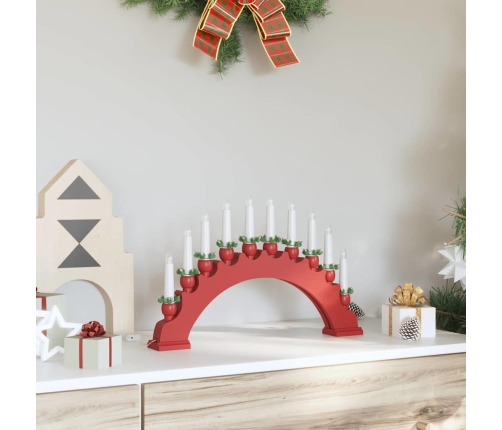 Ziemassvētku Sveču Arka Ar 10 Led Svecēm Sarkana 47 X 5 X 29 Cm Vidaxl