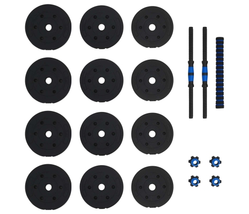 2-In-1 Hanteles Komplekts Melna Un Zila 121 X 19,5 X 19,5 Cm Vidaxl