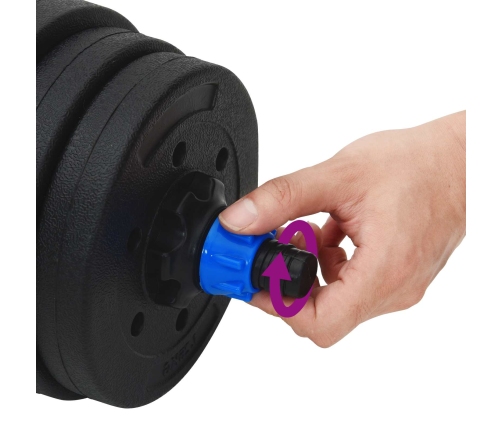2-In-1 Hanteles Komplekts Melna Un Zila 121 X 19,5 X 19,5 Cm Vidaxl