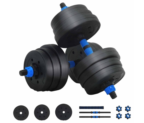 2-In-1 Hanteles Komplekts Melna Un Zila 121 X 19,5 X 19,5 Cm Vidaxl