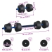 2-In-1 Hanteles Komplekts Melna Un Zila 121 X 19,5 X 19,5 Cm Vidaxl