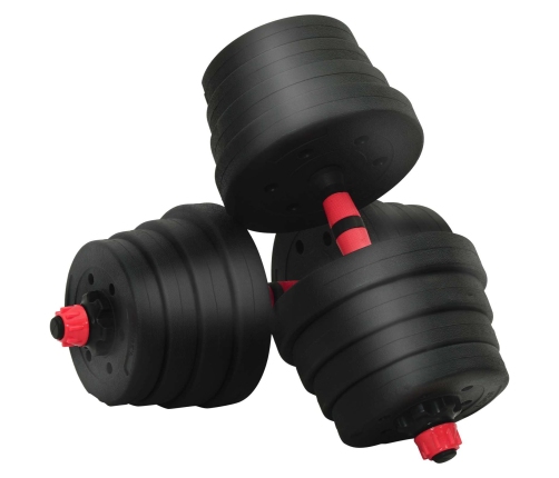 2-In-1 Hanteles Komplekts Melns Un Sarkans 121 X 19,5 X 19,5 Cm Vidaxl