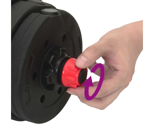 2-In-1 Hanteles Komplekts Melns Un Sarkans 121 X 19,5 X 19,5 Cm Vidaxl