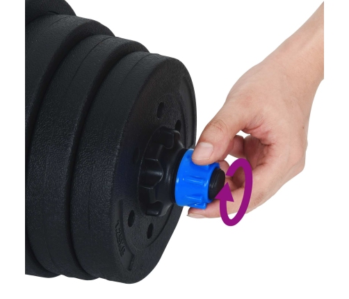 2-In-1 Hanteles Komplekts Melna Un Zila 121 X 19,5 X 19,5 Cm Vidaxl