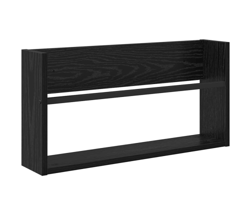 Žurnālu Statīvs Ar Plauktu Melns Ozolkoks 60 X 12 X 30 Cm Vidaxl