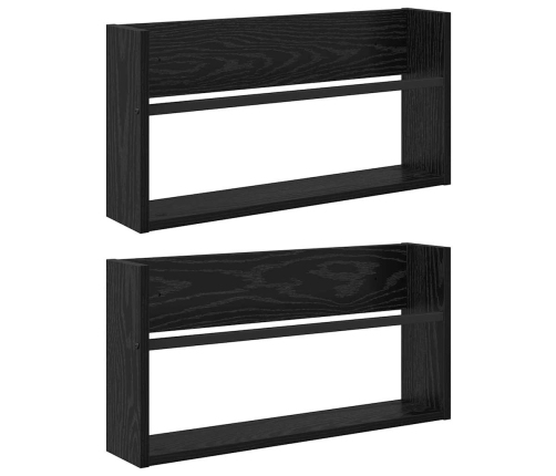 Žurnālu Statīvs Ar Plauktu 2 Pcs Melns Ozolkoks 60 X 12 X 30 Cm Vidaxl