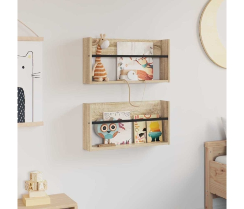 Žurnālu Statīvs Ar Plauktu 2 Pcs Sonoma Ozols 60 X 12 X 30 Cm Vidaxl