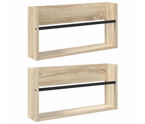 Žurnālu Statīvs Ar Plauktu 2 Pcs Sonoma Ozols 60 X 12 X 30 Cm Vidaxl