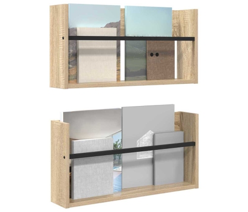 Žurnālu Statīvs Ar Plauktu 2 Pcs Sonoma Ozols 60 X 12 X 30 Cm Vidaxl