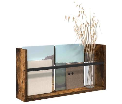 Žurnālu Statīvs Dūmaka Ozols 60 X 12 X 30 Cm Inženierijas Koks Vidaxl