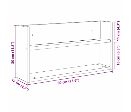 Žurnālu Statīvs Ar Plauktu 2 Pcs Dūmaka Ozols 60 X 12 X 30 Cm Vidaxl