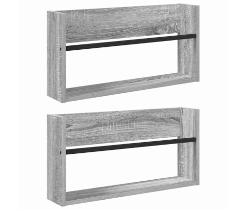 Žurnālu Statīvs Ar Plauktu 2 Pcs Pelēks Sonoma 60 X 12 X 30 Cm Vidaxl