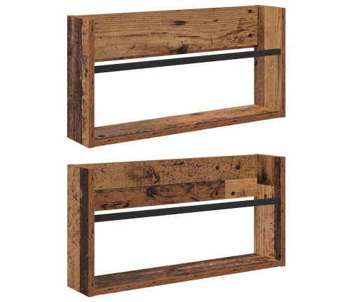 Žurnālu Statīvs Ar Plauktu 2 Pcs Vecs Koks 60 X 12 X 30 Cm Vidaxl