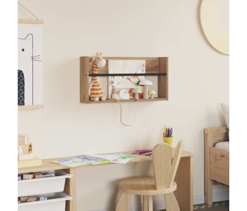 Žurnālu Statīvs Ar Plauktu Artisānā Ozols 60 X 12 X 30 Cm Vidaxl