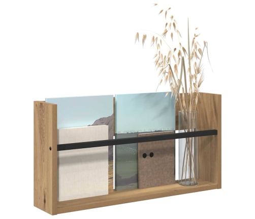 Žurnālu Statīvs Ar Plauktu Artisānā Ozols 60 X 12 X 30 Cm Vidaxl