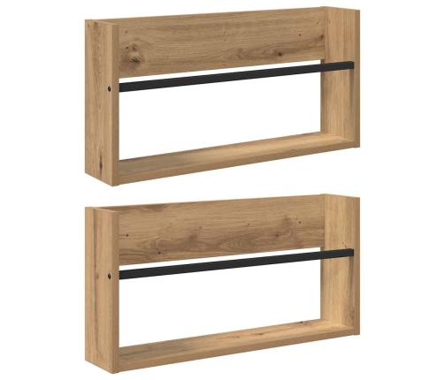 Žurnālu Statīvs Ar Plauktu 2 Pcs Artisānā Ozols 60 X 12 X 30 Cm Vidaxl