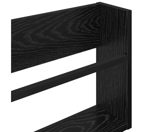 Žurnālu Statīvs Ar Plauktu Melns Ozolkoks 80 X 12 X 30 Cm Vidaxl