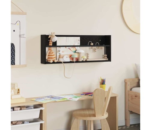 Žurnālu Statīvs Ar Plauktu Melns Ozolkoks 80 X 12 X 30 Cm Vidaxl