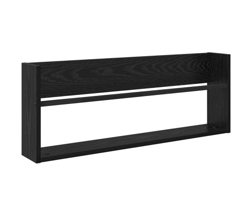 Žurnālu Statīvs Ar Plauktu Melns Ozolkoks 80 X 12 X 30 Cm Vidaxl