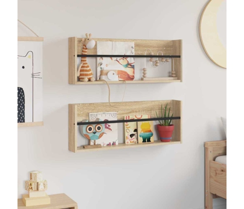 Žurnālu Statīvs Ar Plauktu 2 Pcs Sonoma Ozols 80 X 12 X 30 Cm Vidaxl