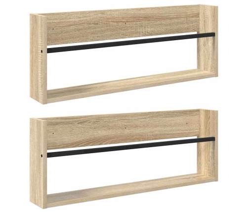 Žurnālu Statīvs Ar Plauktu 2 Pcs Sonoma Ozols 80 X 12 X 30 Cm Vidaxl