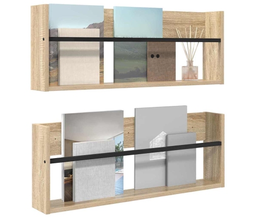 Žurnālu Statīvs Ar Plauktu 2 Pcs Sonoma Ozols 80 X 12 X 30 Cm Vidaxl