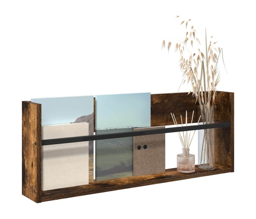 Žurnālu Statīvs Dūmaka Ozols 80 X 12 X 30 Cm Inženierijas Koks Vidaxl