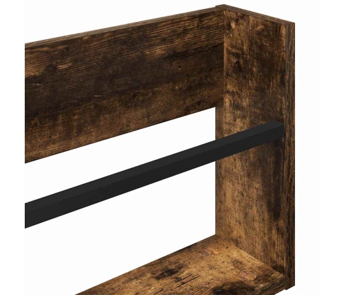 Žurnālu Statīvs Ar Plauktu 2 Pcs Dūmaka Ozols 80 X 12 X 30 Cm Vidaxl