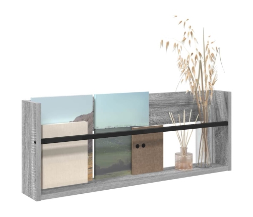 Žurnālu Statīvs Pelēks Sonoma 80 X 12 X 30 Cm Inženierijas Koks Vidaxl