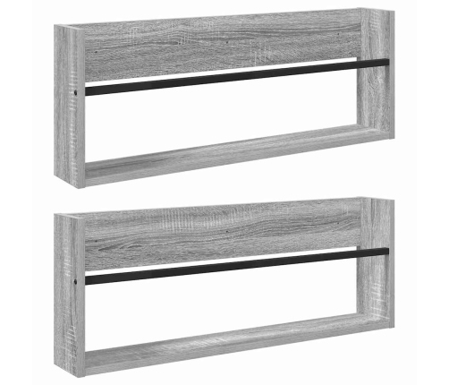 Žurnālu Statīvs Ar Plauktu 2 Pcs Pelēks Sonoma 80 X 12 X 30 Cm Vidaxl