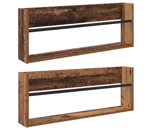 Žurnālu Statīvs Ar Plauktu 2 Pcs Vecs Koks 80 X 12 X 30 Cm Vidaxl