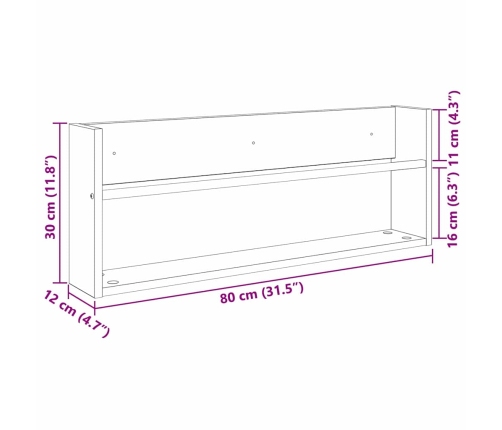 Žurnālu Statīvs Ar Plauktu 2 Pcs Vecs Koks 80 X 12 X 30 Cm Vidaxl