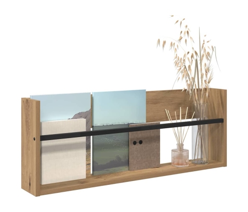 Žurnālu Statīvs Ar Plauktu Artisānā Ozols 80 X 12 X 30 Cm Vidaxl