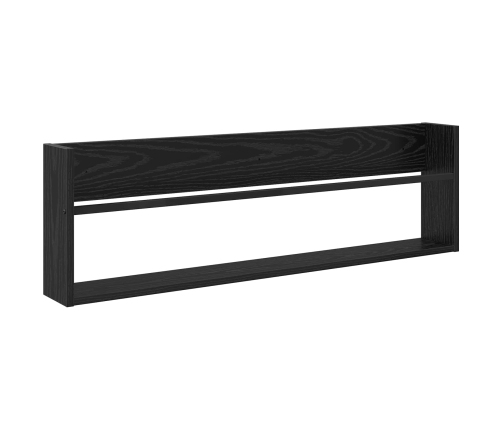 Žurnālu Statīvs Ar Plauktu Melns Ozolkoks 100 X 12 X 30 Cm Vidaxl