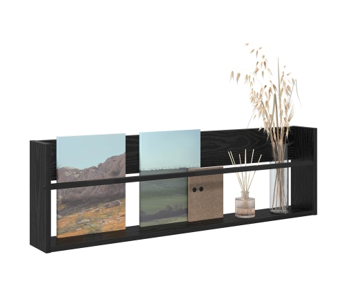 Žurnālu Statīvs Ar Plauktu Melns Ozolkoks 100 X 12 X 30 Cm Vidaxl