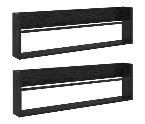 Žurnālu Statīvs 2 Pcs Melns Ozolkoks 100 X 12 X 30 Cm Vidaxl