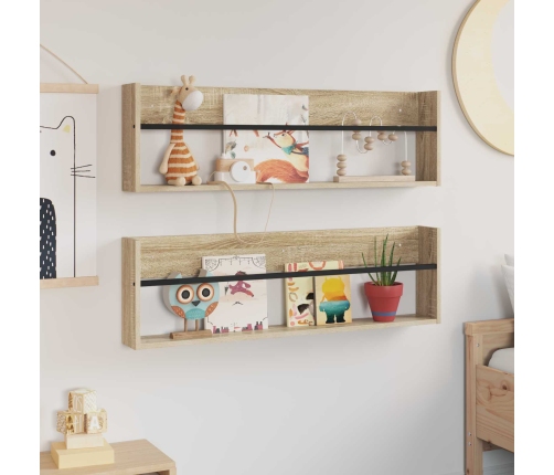 Žurnālu Statīvs Ar Plauktu 2 Pcs Sonoma Ozols 100 X 12 X 30 Cm Vidaxl