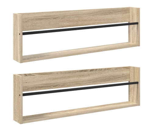 Žurnālu Statīvs Ar Plauktu 2 Pcs Sonoma Ozols 100 X 12 X 30 Cm Vidaxl