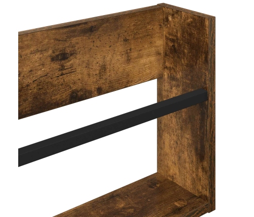 Žurnālu Statīvs Ar Plauktu 2 Pcs Dūmaka Ozols 100 X 12 X 30 Cm Vidaxl