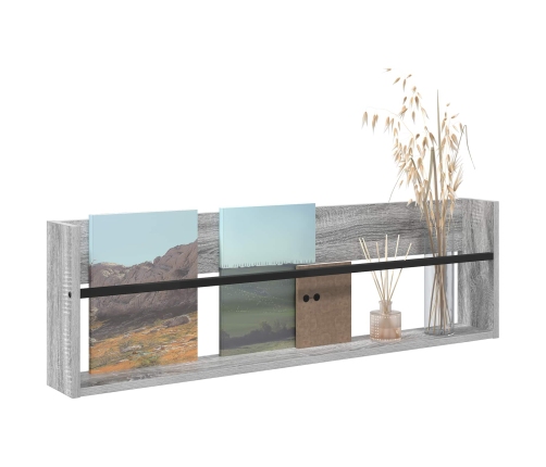 Žurnālu Statīvs Ar Plauktu Pelēks Sonoma 100 X 12 X 30 Cm Vidaxl