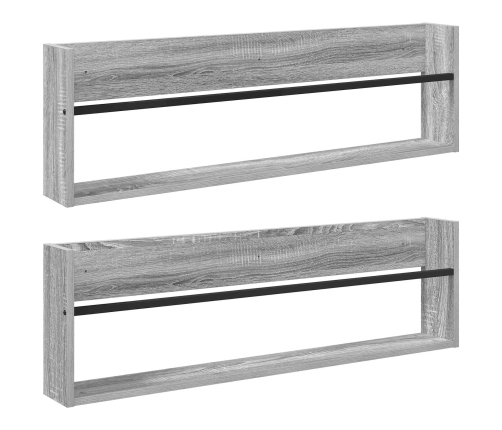 Žurnālu Statīvs Ar Plauktu 2 Pcs Pelēks Sonoma 100 X 12 X 30 Cm Vidaxl