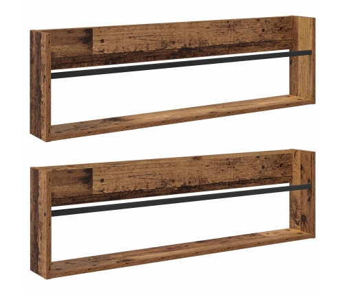 Žurnālu Statīvs Ar Plauktu 2 Pcs Vecs Koks 100 X 12 X 30 Cm Vidaxl