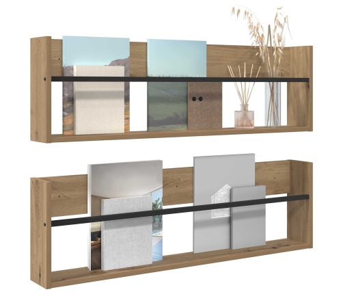 Žurnālu Statīvs 2 Pcs Artisānā Ozols 100 X 12 X 30 Cm Vidaxl