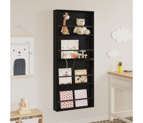 Žurnālu Statīvs Ar Plauktu 2 Pcs Melns Ozolkoks 60 X 12 X 70 Cm Vidaxl