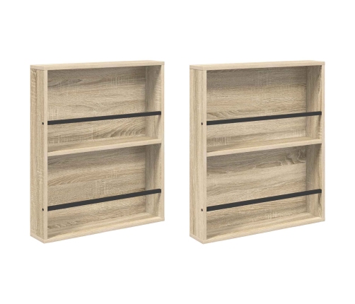 Žurnālu Statīvs Ar Plauktu 2 Pcs Sonoma Ozols 60 X 12 X 70 Cm Vidaxl